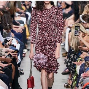 Michael Kors Collection Leopard Print Long Sleeve Dress